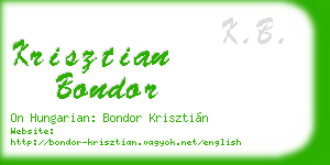 krisztian bondor business card